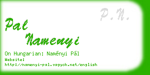 pal namenyi business card